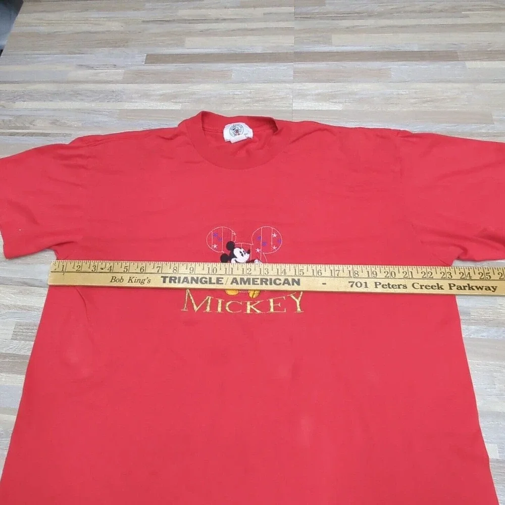 Vintage Single Stitch Disney Mickey Mouse Shirt Size XL Red Made in USA - Picture 6 of 9